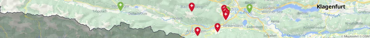 Kartenansicht für Apotheken-Notdienste in der Nähe von Hohenthurn (Villach (Land), Kärnten)